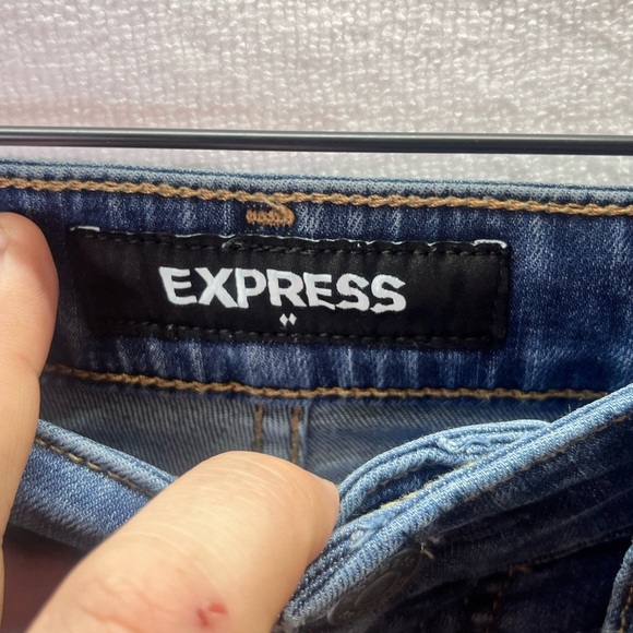 Express Classic Straight Hyper Stretch Jeans Mens 31/30 Blue Denim Pants 1820 - Picture 2 of 9